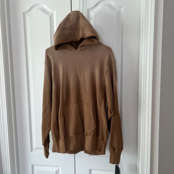 NWT $310 Les Tien Heavyweight Hoodie Size Small Men Faded Brown Brushed Fleece - Picture 2 of 13